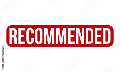 Recommended Rubber Stamp. Red Recommended Rubber Grunge Stamp Seal Vector Illustration - Vector