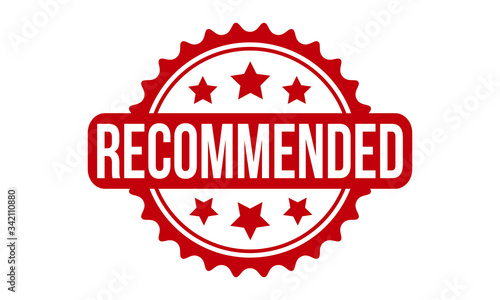 Recommended Rubber Stamp. Red Recommended Rubber Grunge Stamp Seal Vector Illustration - Vector