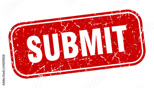 submit stamp. submit square grungy red sign