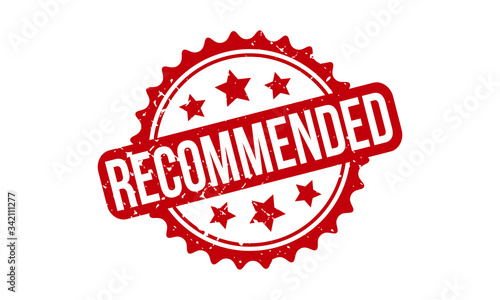 Recommended Rubber Stamp. Red Recommended Rubber Grunge Stamp Seal Vector Illustration - Vector