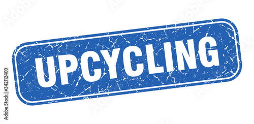 upcycling stamp. upcycling square grungy blue sign