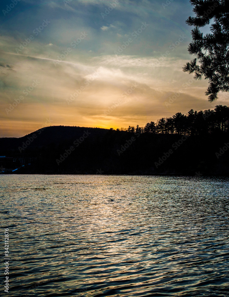 Fototapeta premium Hudson Pointe Nature Preserve River Adirondacks Upstate New York