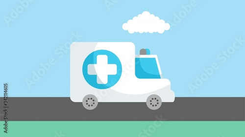 ambulance emergency transport car animation photo