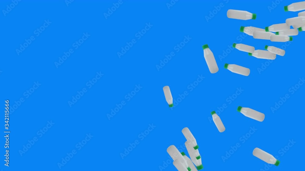 group of plastic bottles animation, editable blue screen -Chroma key group of plastic bottles animation, editable blue screen -Chroma key