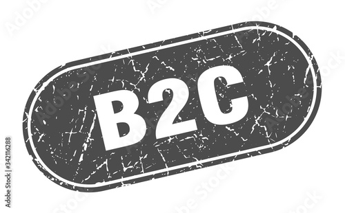 b2c sign. b2c grunge black stamp. Label