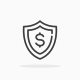 Money protection icon in line style. Editable stroke.