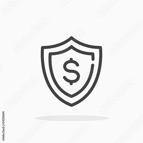 Money protection icon in line style. Editable stroke.