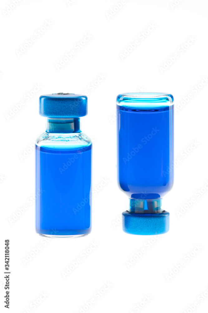 Colofull vaccine and medicine on white background Colofull vaccine and medicine on white background