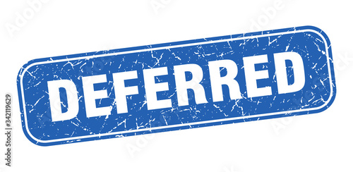 deferred stamp. deferred square grungy blue sign