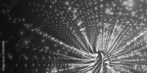 Vector abstract background with the image of the infinite perspectives of a futuristic design .