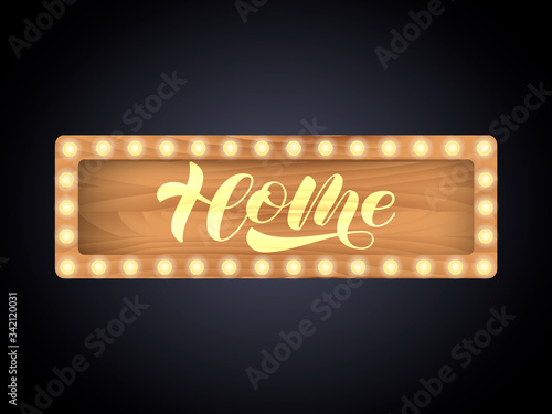 Vector stock illustration. Home  brush lettering for banner or poster