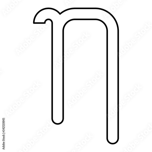 Eta greek symbol small letter lowercase font icon outline black color vector illustration flat style image