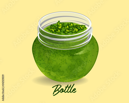 fresh green oil bottle