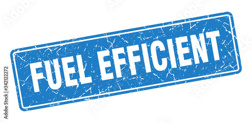 fuel efficient stamp. fuel efficient vintage blue label. Sign