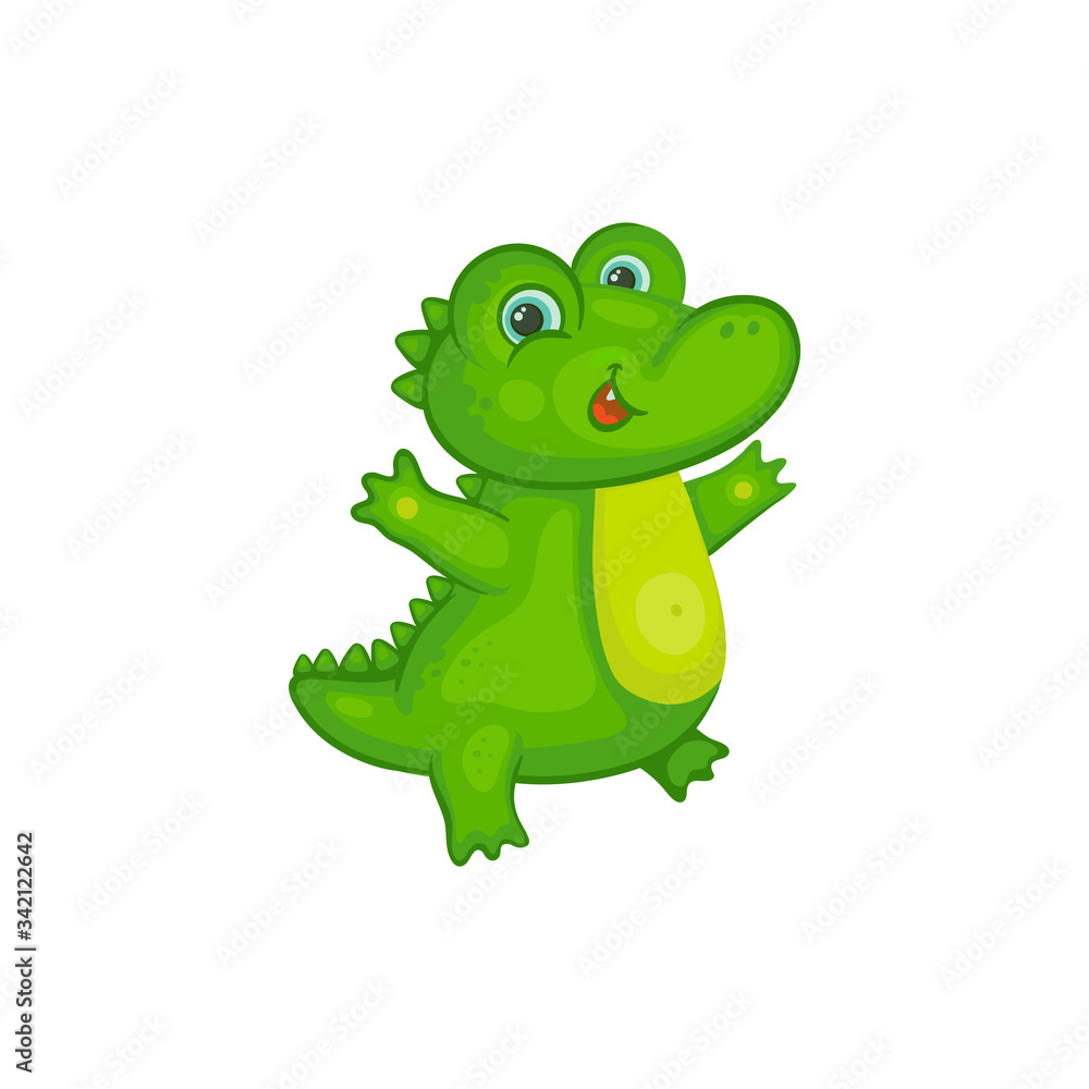 Cute alligator or crocodile cartoon character, vector illustration isolated. Cute alligator or crocodile cartoon character, vector illustration isolated.