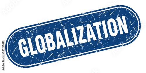 globalization sign. globalization grunge blue stamp. Label