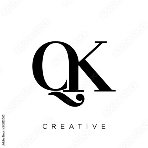 qk logo design vector 