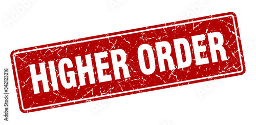higher order stamp. higher order vintage red label. Sign