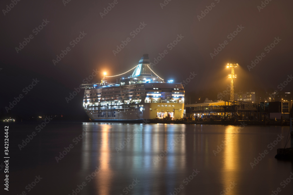 Fototapeta premium HELSINKI. FINLAND. 06 JANUARY 2020 : Silja line terminal in Helsinki. Finland