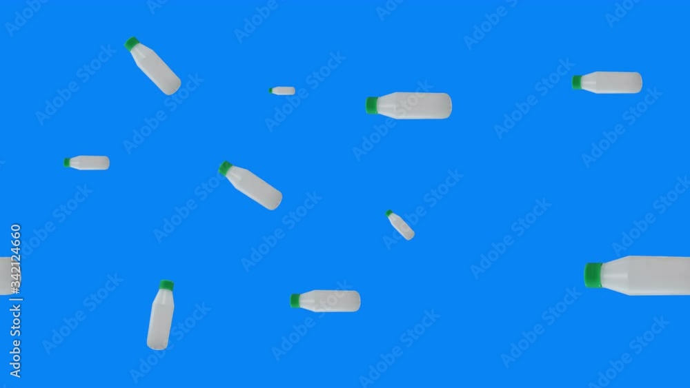 group of plastic bottles animation, editable blue screen -Chroma key seamless loop group of plastic bottles animation, editable blue screen -Chroma key seamless loop