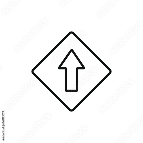 Free Download simple icon of a go straight road sign with outline style design - GFXLoad