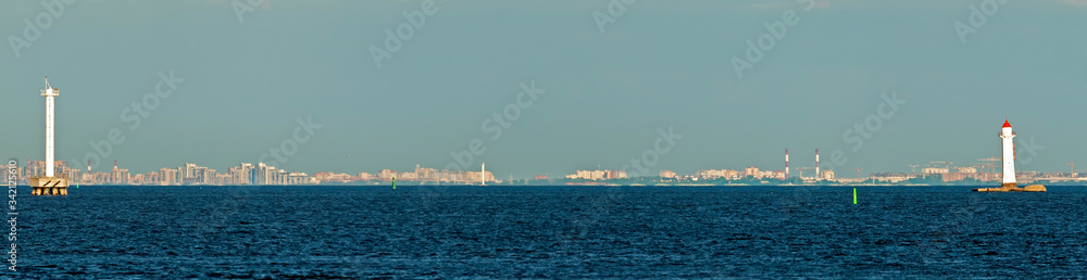 Panorama of the Neva Bay of the Gulf of Finland in Saint Petersburg