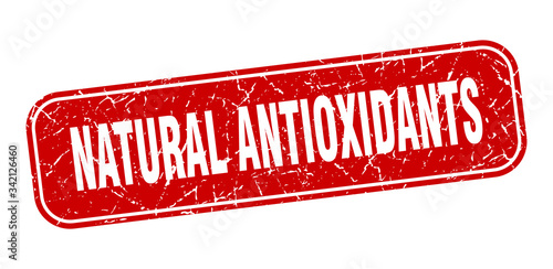 natural antioxidants stamp. natural antioxidants square grungy red sign