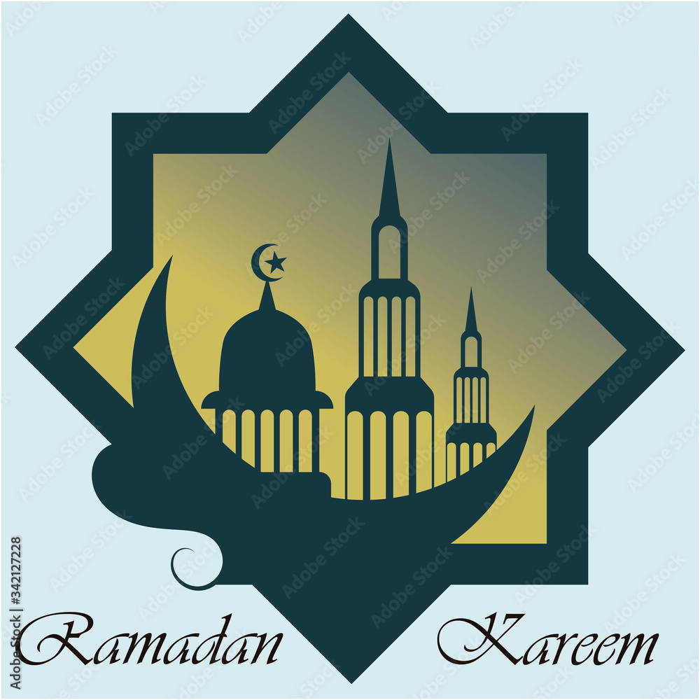 Stylish Ramadan kareem mosque Gradient banner design Stylish Ramadan kareem mosque Gradient banner design
