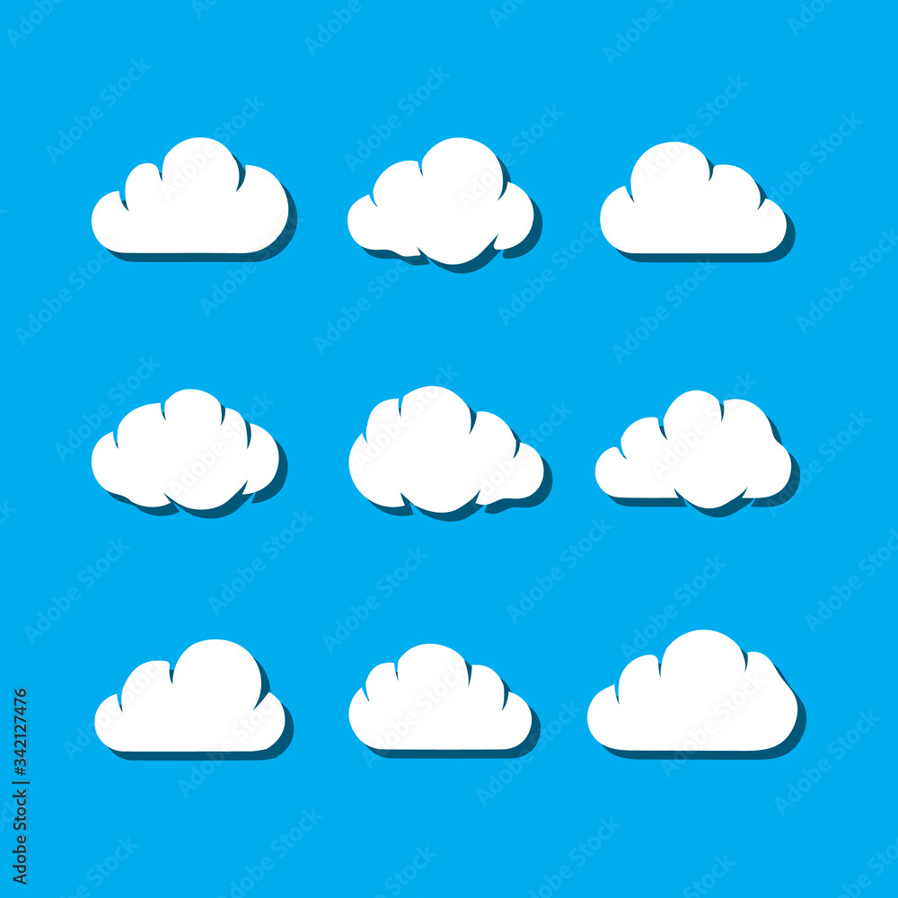 Fototapeta premium Cloud sets. Logo icon vector illustration.