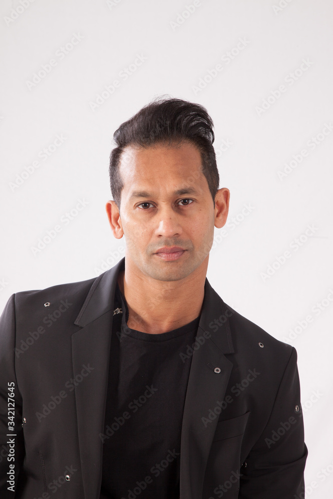 Handsome man in a black shirt and jacket Handsome man in a black shirt and jacket