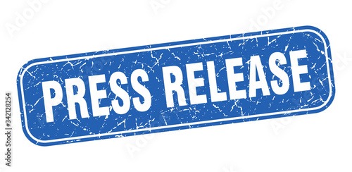 press release stamp. press release square grungy blue sign