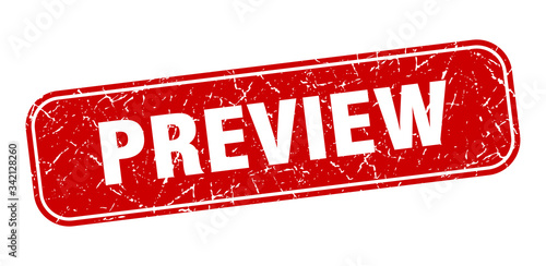 preview stamp. preview square grungy red sign