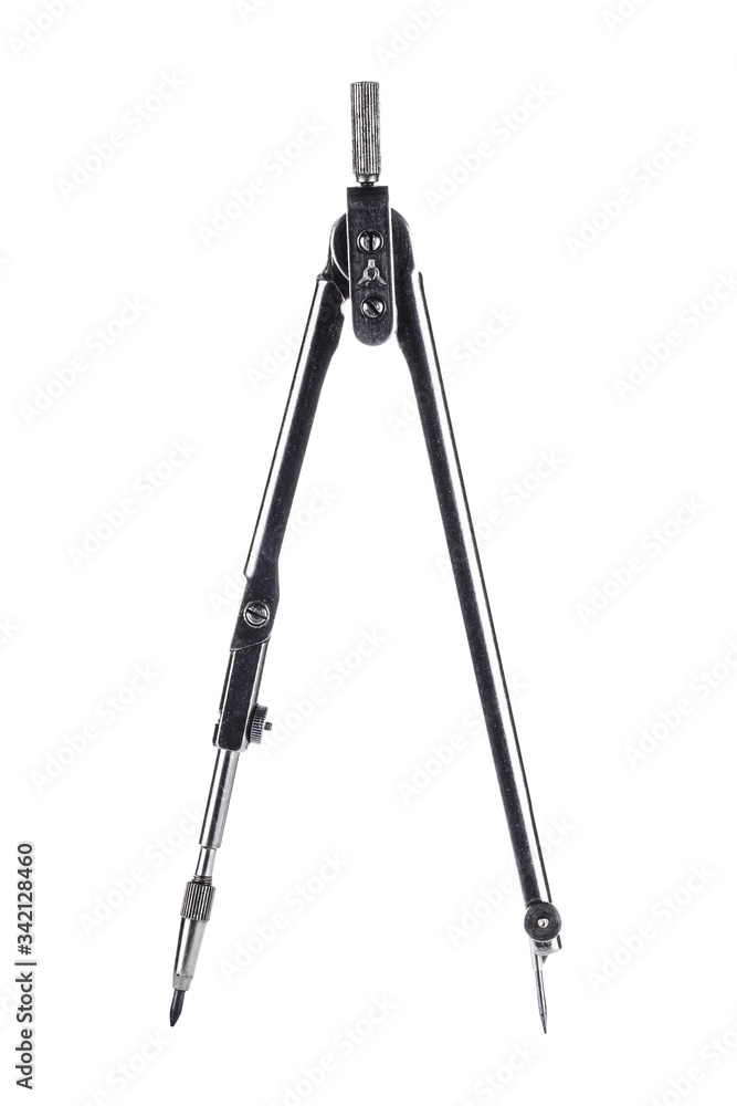Drawing compass on a white background with clipping path Drawing compass on a white background with clipping path