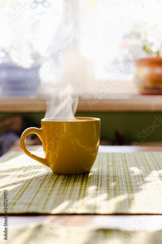 Steam of morning tea