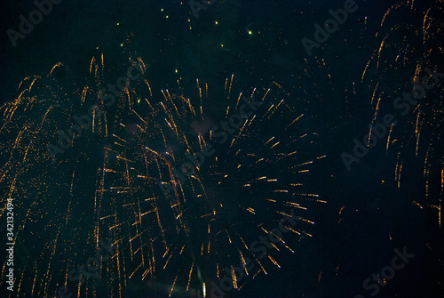 Canvas Print New Years Eve fireworks at Warnemunde in Germany
