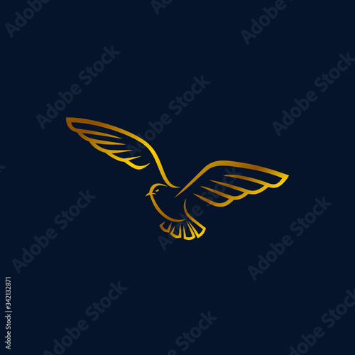 Seagull logo design. Awesome seagull logo. A seagull logotype.