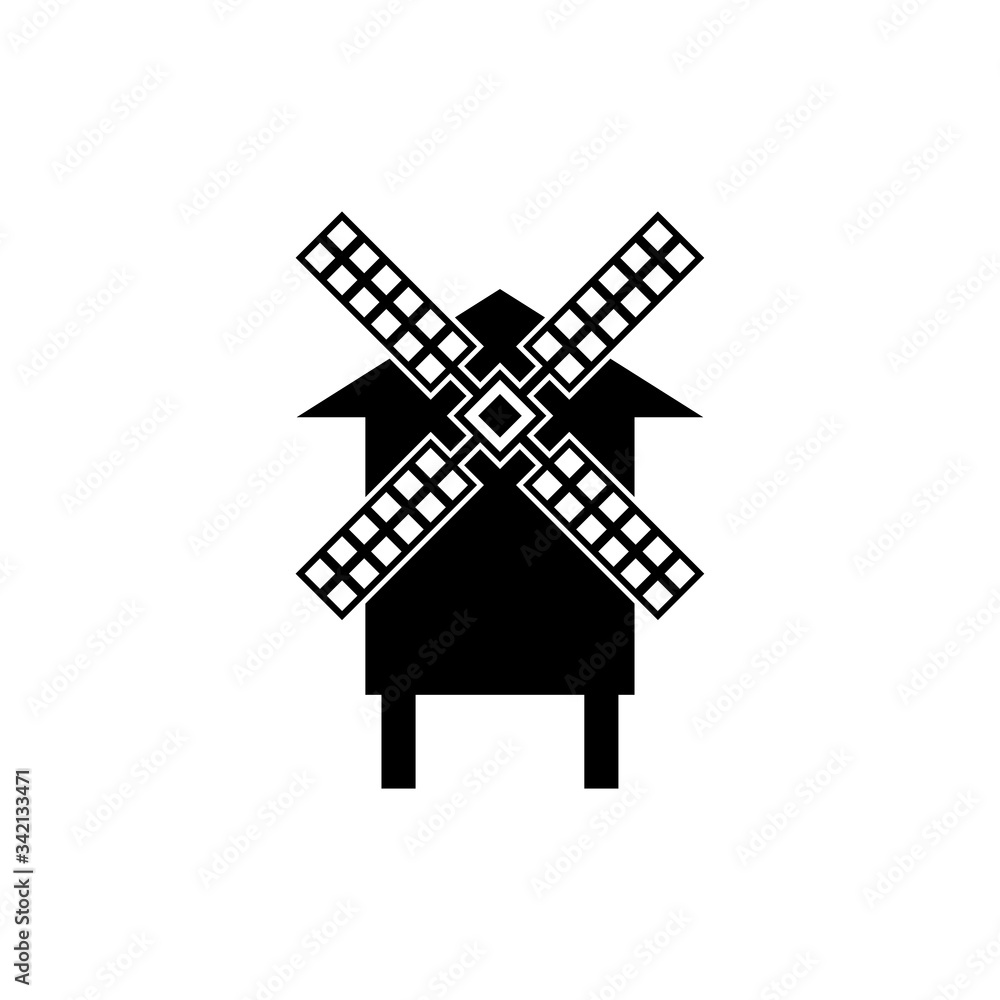 Windmill, Mill icon, logo isolated on white background Windmill, Mill icon, logo isolated on white background