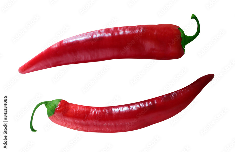 chili pepper isolated on white background, red ripe for cooking chili pepper isolated on white background, red ripe for cooking