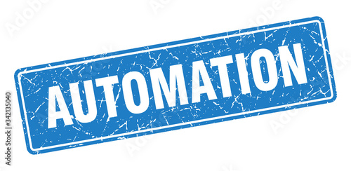 automation stamp. automation vintage blue label. Sign
