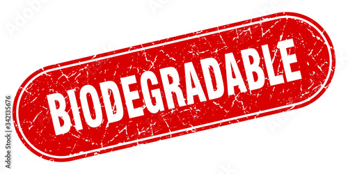 biodegradable sign. biodegradable grunge red stamp. Label