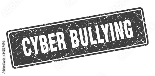 cyber bullying stamp. cyber bullying vintage black label. Sign