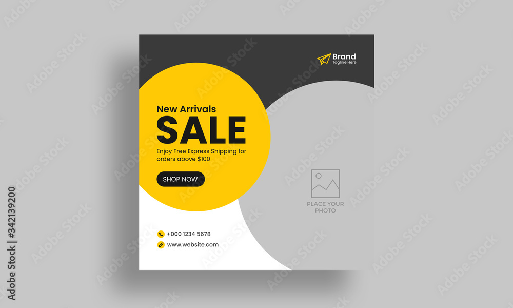 Obraz premium Editable Post Template Social Media Banners for Digital Business Marketing with Square flyer design