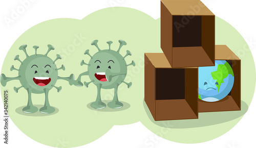 The world are locking down to avoid corona virus illustration