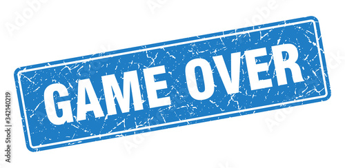 game over stamp. game over vintage blue label. Sign