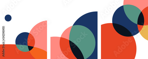 abstract geometric art circles overlapping minimalist. vector set