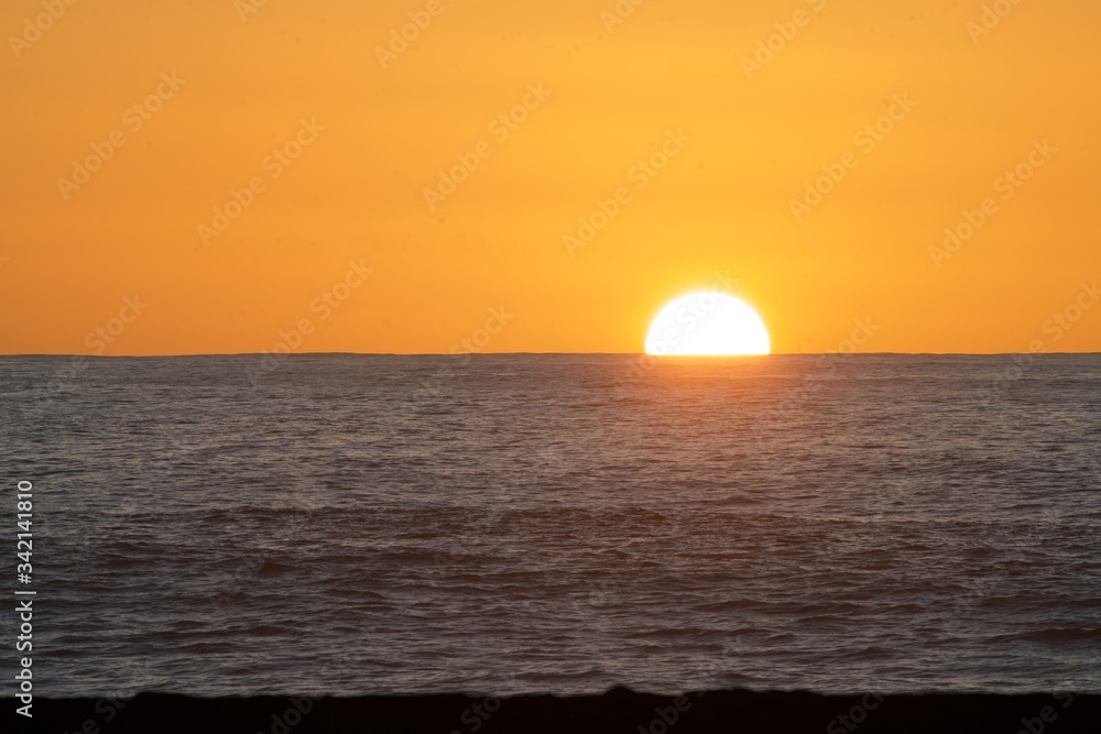 Yellow sundown over the black sea