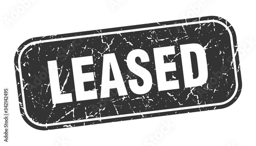 leased stamp. leased square grungy black sign