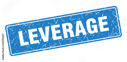 leverage stamp. leverage vintage blue label. Sign