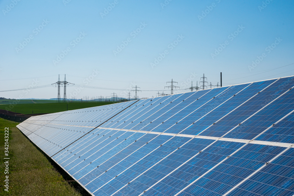 Solar Power Station (Fotovoltaic station) on the field in Europe Solar Power Station (Fotovoltaic station) on the field in Europe
