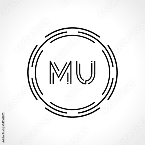 Initial MU letter Logo Design vector Template. Abstract Letter MU logo Design